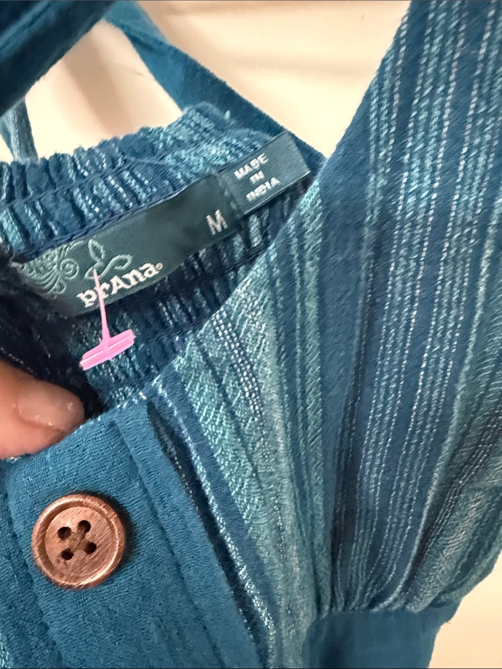 Prana Blue Striped Button-Front Sundress - Picture 2 of 3